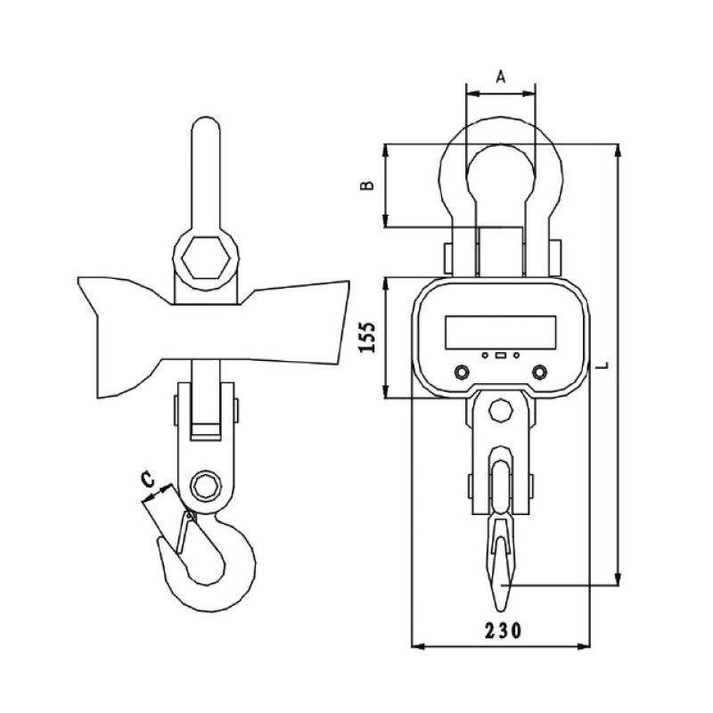 KRANWAAGE AS-CS FESTSTEHENDER HAKEN
