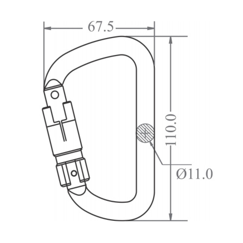 ALUMINIUMKARABINER TRIPLE-LOCK